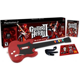 Музыкальные / Music  Guitar Hero (1 & 2) (2 Игры + Гитара) [PS2]