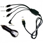 Кабель, зарядка для PSP  Автомобильный USB адаптер+4-в-1 USB кабель PSP-PSP-slim-NDS-DS Lite-GBA