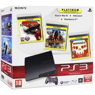   Комплект «Sony PS3 (160 Gb) (CECH-3008A)» + игра «Killzone 3 (Platinum)» + игра «God of War 3 (Platinum)
