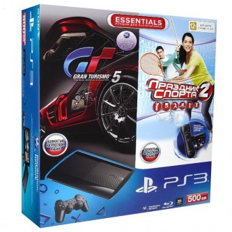   Комплект Sony PS3 Super Slim (500 Gb) (CECH-4208C) + Праздник Спорта 2 (Essentials) + Gran Turismo 5